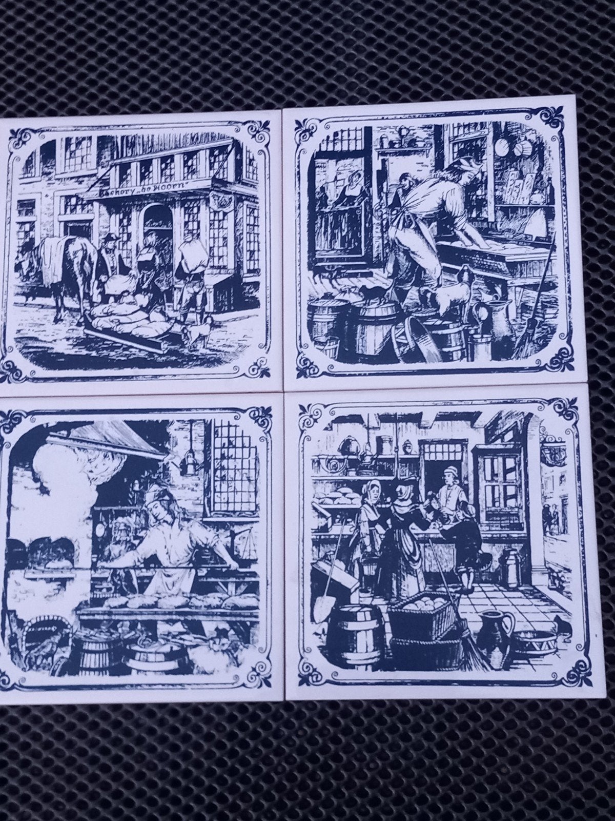Mosa tegeltableau bakkerij de Hoorn 4 tegels, Ophalen of Verzenden