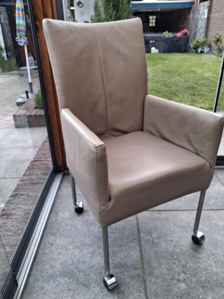 Vier leren eetkamerstoelen, Ophalen of Verzenden, Gebruikt, Vier