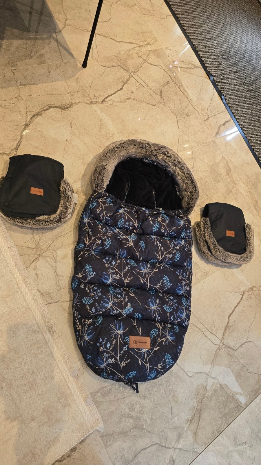 Voetenzak met bontkraag en handmoffen, Ophalen of Verzenden, Zo goed als nieuw, Kinderwagen, Overige merken