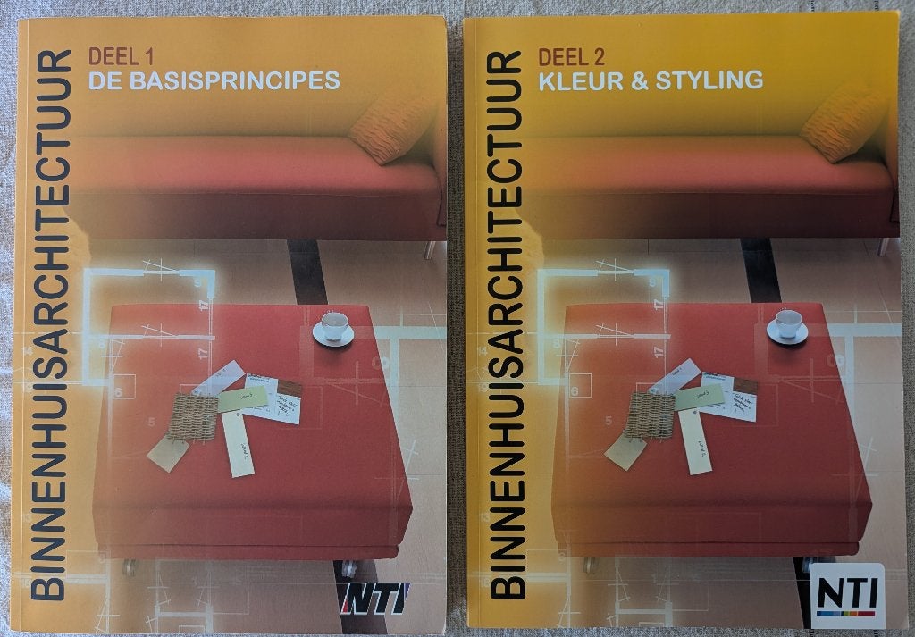 NTI Studieboeken Binnenhuisarchitectuur - Deel 1 en Deel 2, Ophalen of Verzenden, Zo goed als nieuw, Gamma, NTI