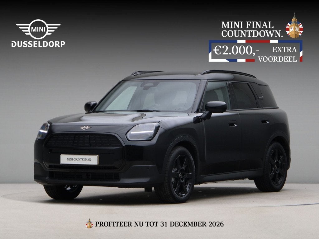 MINI Countryman E Blackyard Pakket XS PRIVATE LEASE EUR 595,, Auto's, Stof, Zwart, Countryman, Zwart