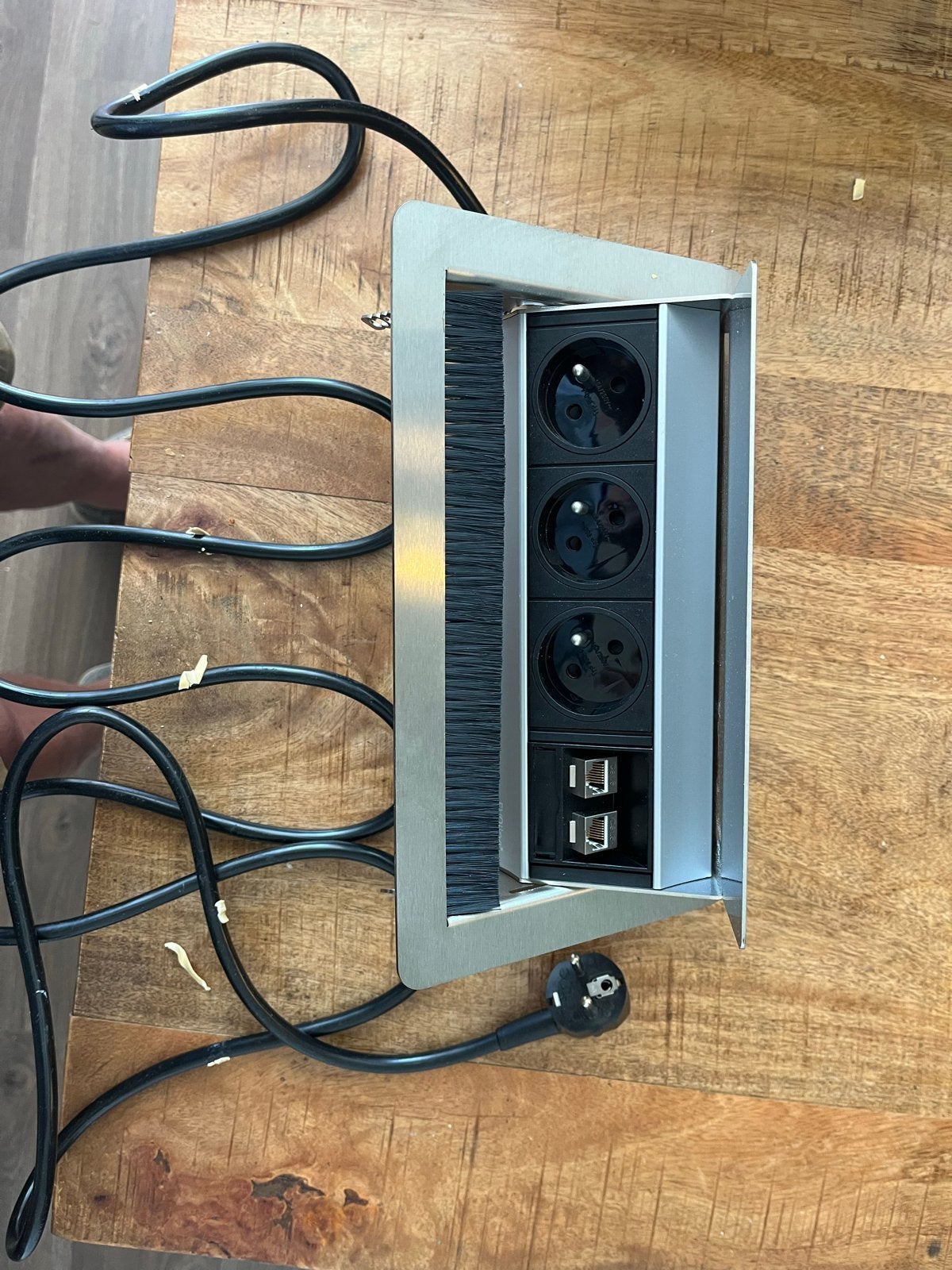 Evoline Inbouw stekkerdoos 3 stopcont. + 2 netwerkpoorten, Ophalen of Verzenden, Gebruikt, Overige merken, Stekkerdoos