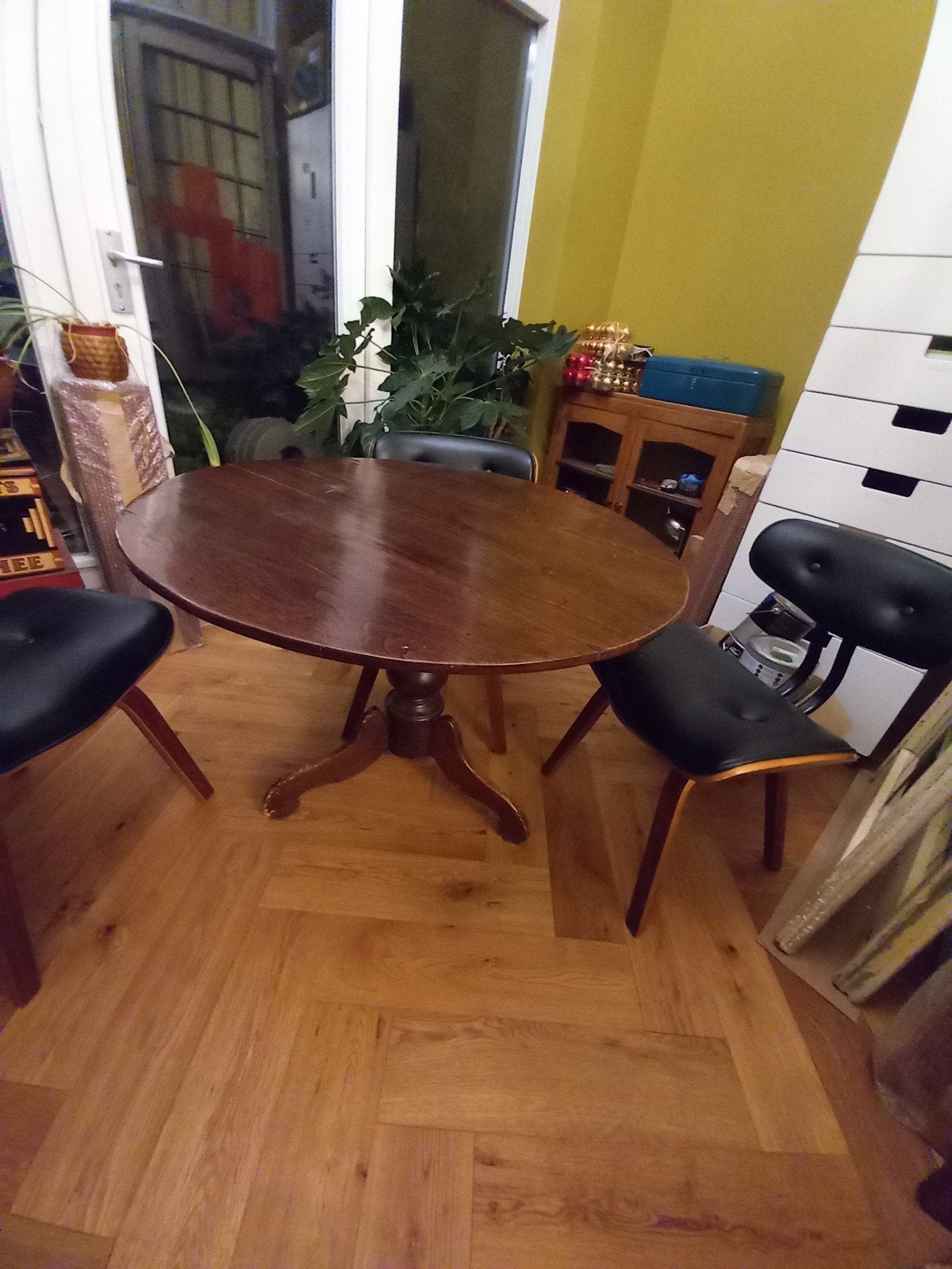 Ronde eettafel 100cm, Huis en Inrichting, Tafels | Eettafels, Ophalen, Gebruikt, Antiek brocante retro vintage eclectisch robuust geleefd oud