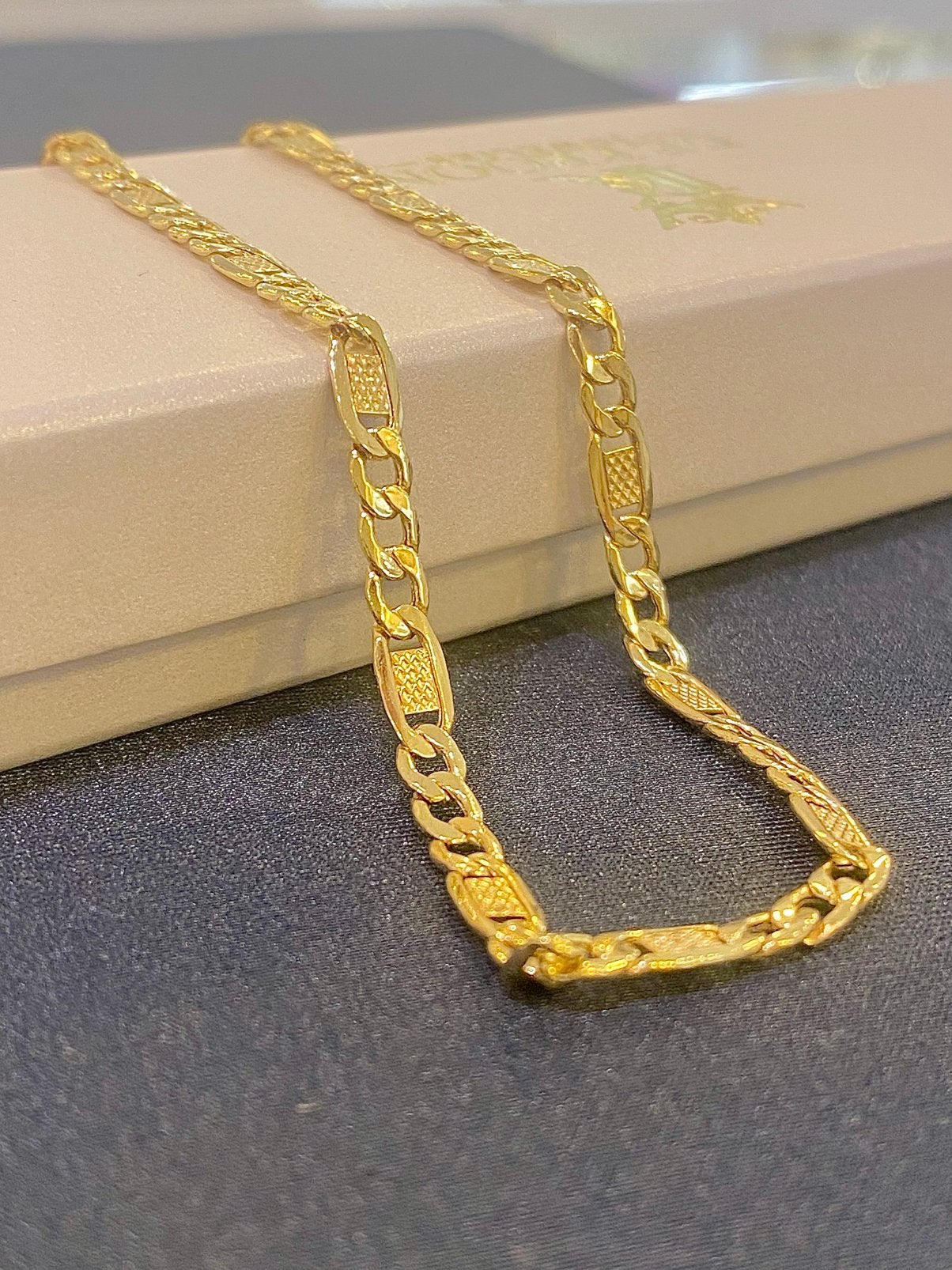 14k Gouden Figaro Ketting, Ophalen of Verzenden, Nieuw, Goud, Goud