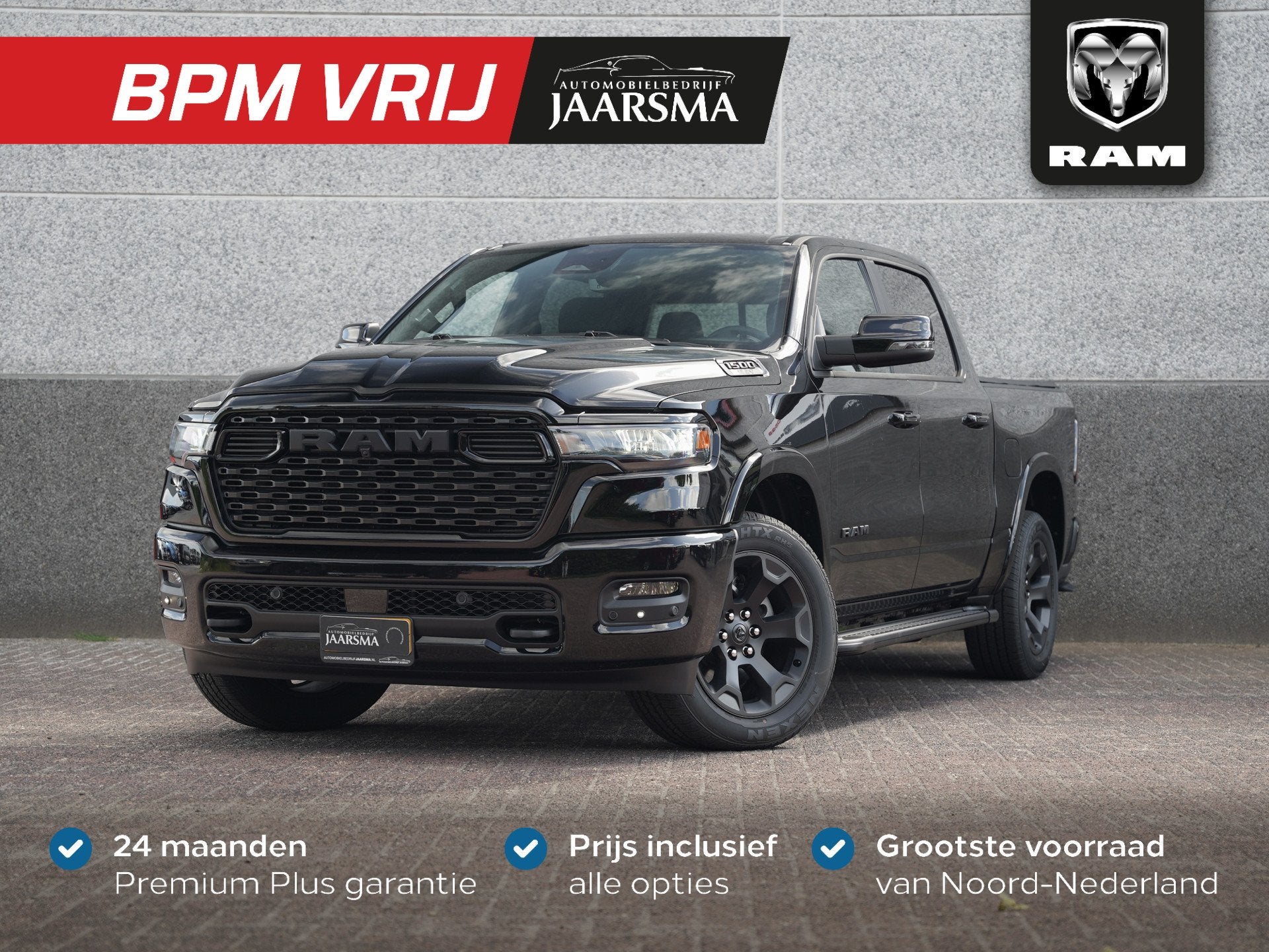 Dodge Ram 1500 3.0L SST 420pk Big Horn Night CrewCab 4x4 |Pr, Auto's, Automaat, Stof, Zwart, 2993 cc