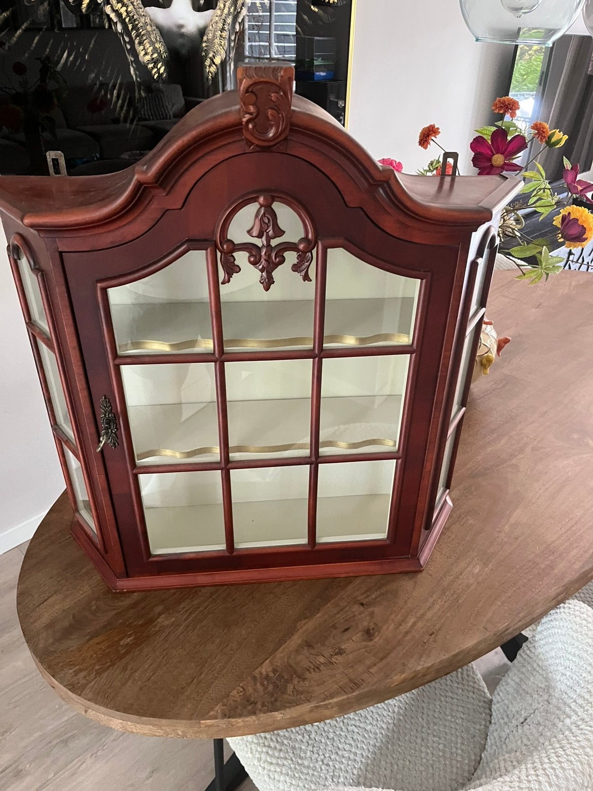 Wand vitrine kast, Huis en Inrichting, Ophalen, Zo goed als nieuw, 25 tot 50 cm, 50 tot 100 cm