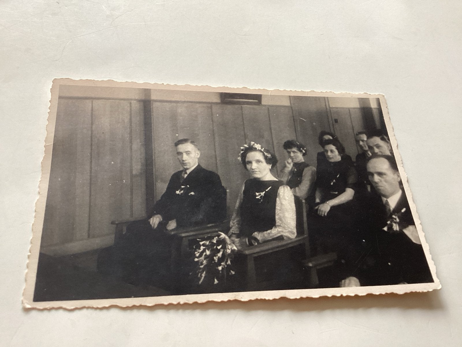 Enschede huwelijkspaar, Foto-Filmbureau Harrioh Enschede, Gebruikt, Foto, Ophalen of Verzenden, Voor 1940