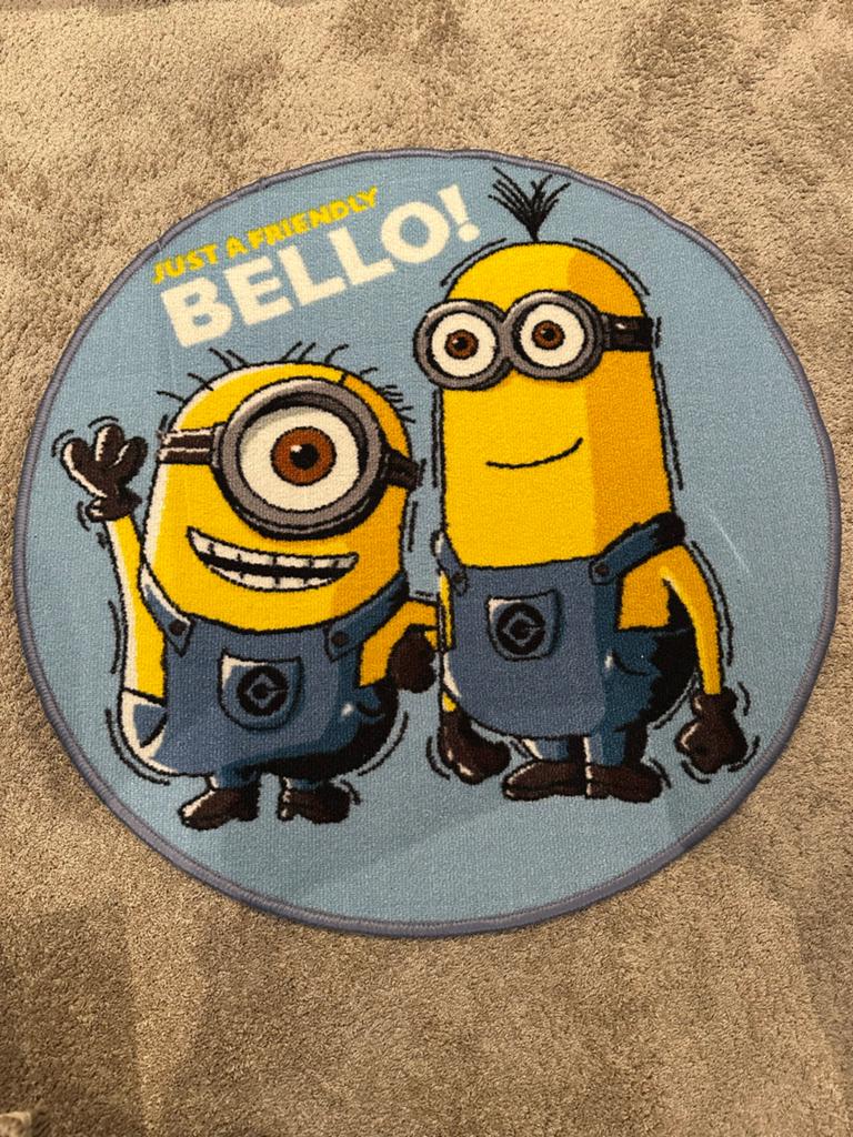 Minions rond vloerkleed - 79 cm diameter, Gebruikt, Minions, Blauw, Rond