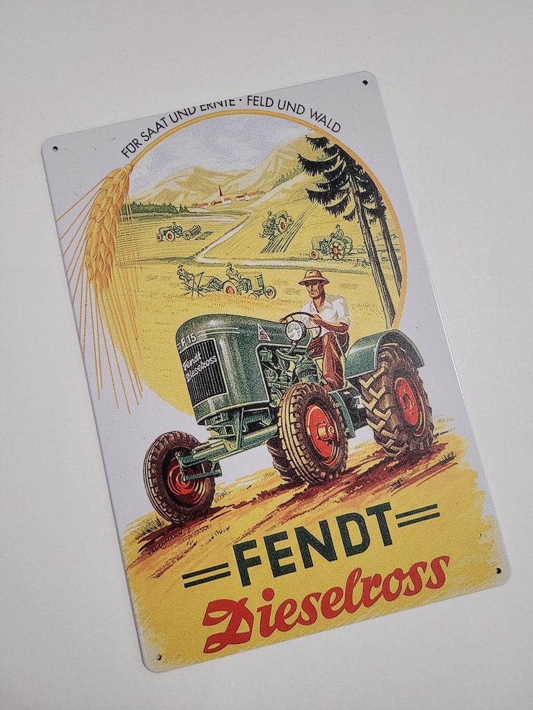 Fendt Dieselross tractor reclamebord van metaal wandbord, Verzamelen, Reclamebord, Info@deconoord.nl, Deco Noord, Nieuw