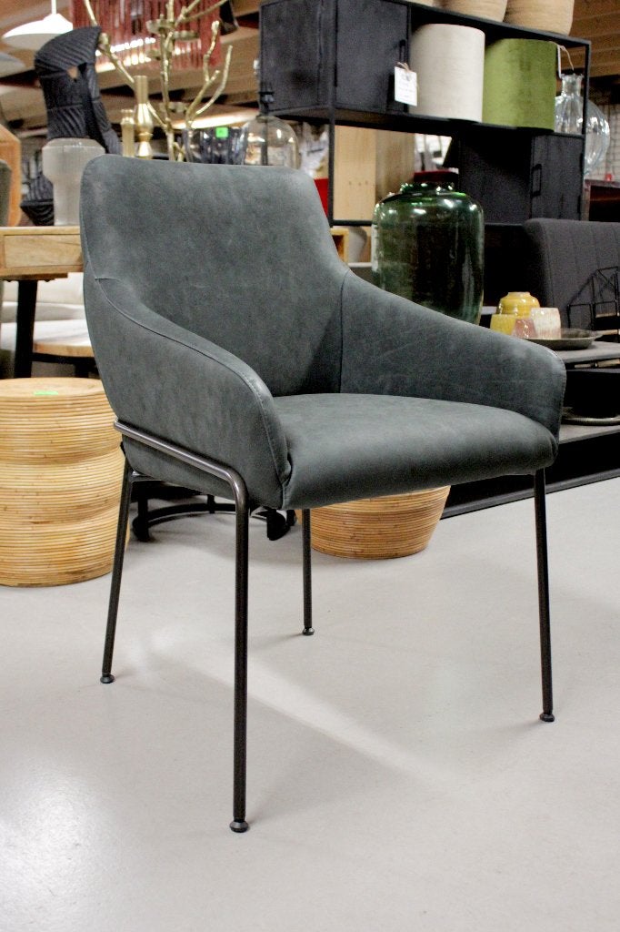 7 x luxe eetkamerstoel Jolly Jess design metaal & leer, Huis en Inrichting, Ophalen, Zo goed als nieuw, Leer, Vijf, Zes of meer stoelen