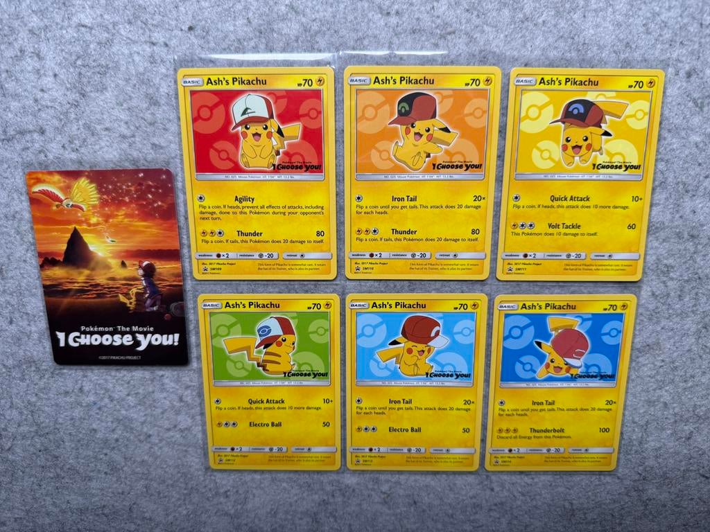 Pokemon “I Choose you” (2017) - Complete pikachu Promo set, Hobby en Vrije tijd, Verzamelkaartspellen | Pokémon, Ophalen of Verzenden