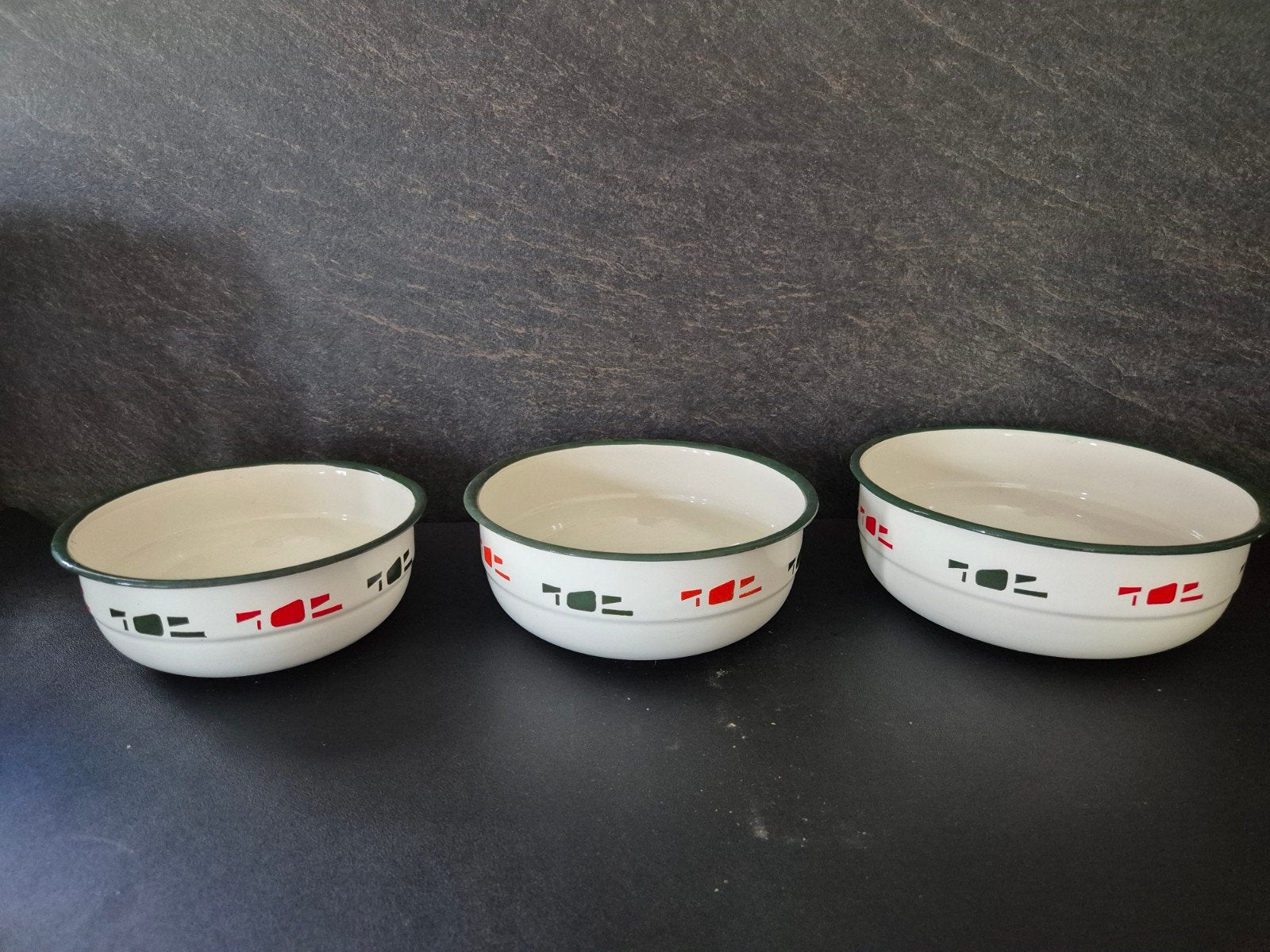 set emaille schalen, Ophalen of Verzenden