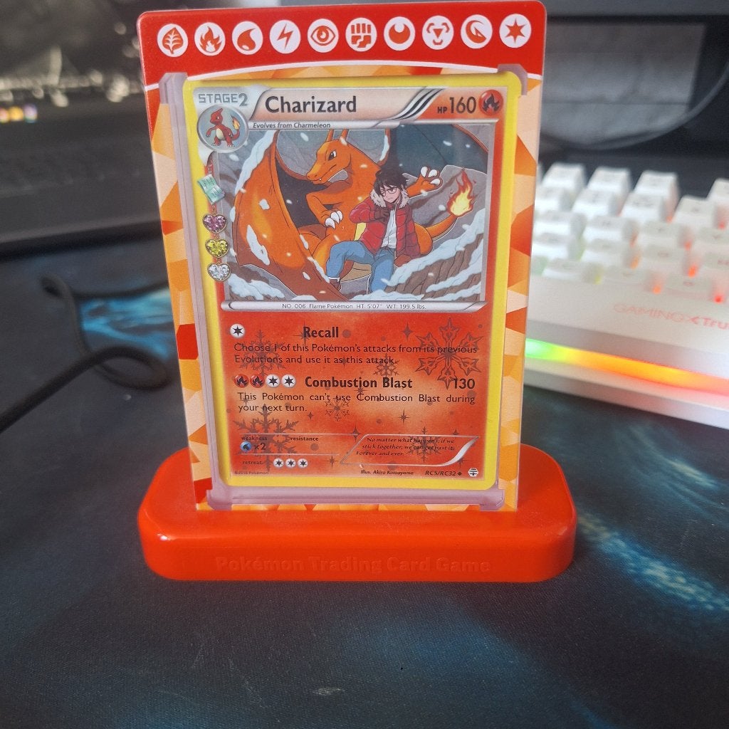 charizard rc5 &charmeleon rc4 + leuke houder, Ophalen of Verzenden, Gebruikt, Meerdere kaarten