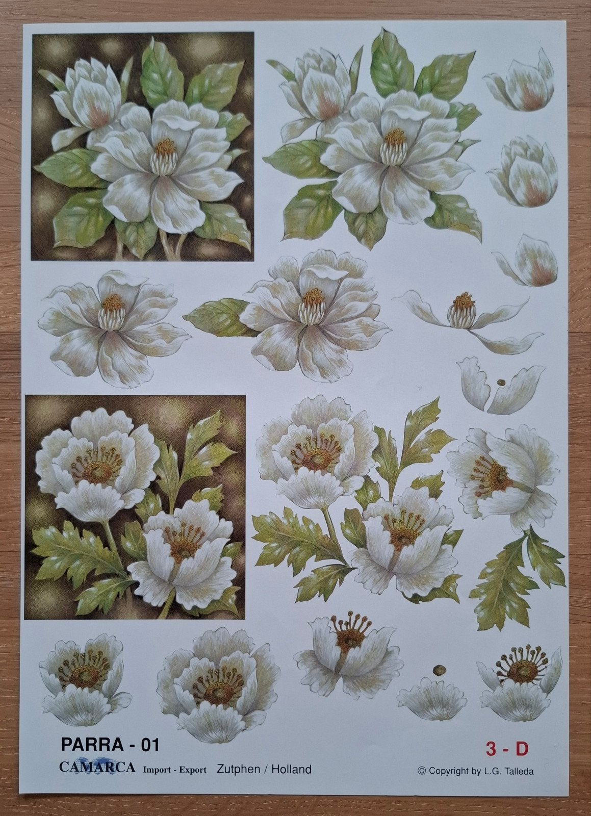 3D-Knipvel - PARRA-01 - Anemonen (3x), Ophalen of Verzenden, Nieuw, Knipvel