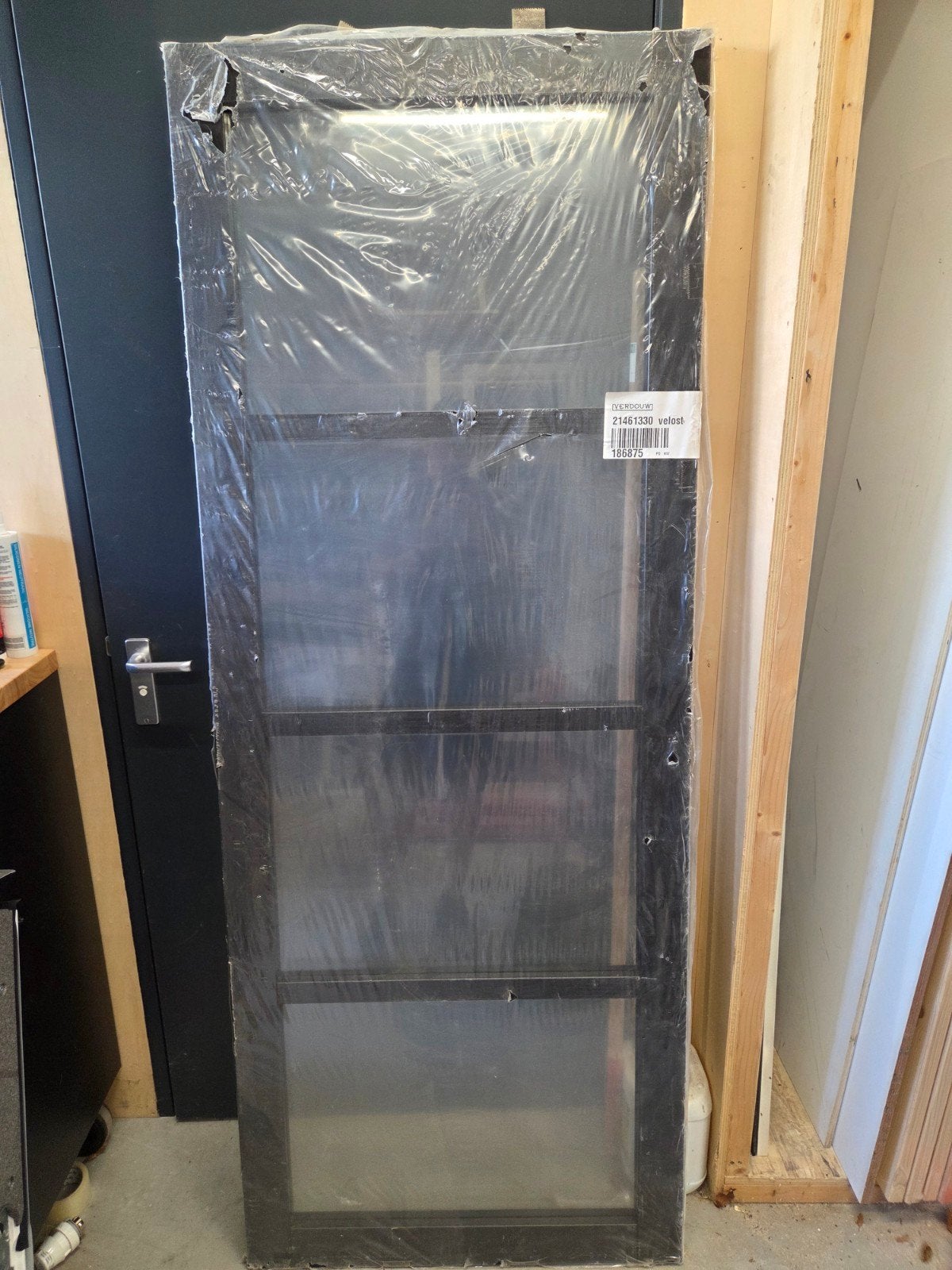 Staal look deur, Doe-het-zelf en Verbouw, Deuren en Horren, Ophalen, Minder dan 80 cm, Binnendeur, Nieuw
