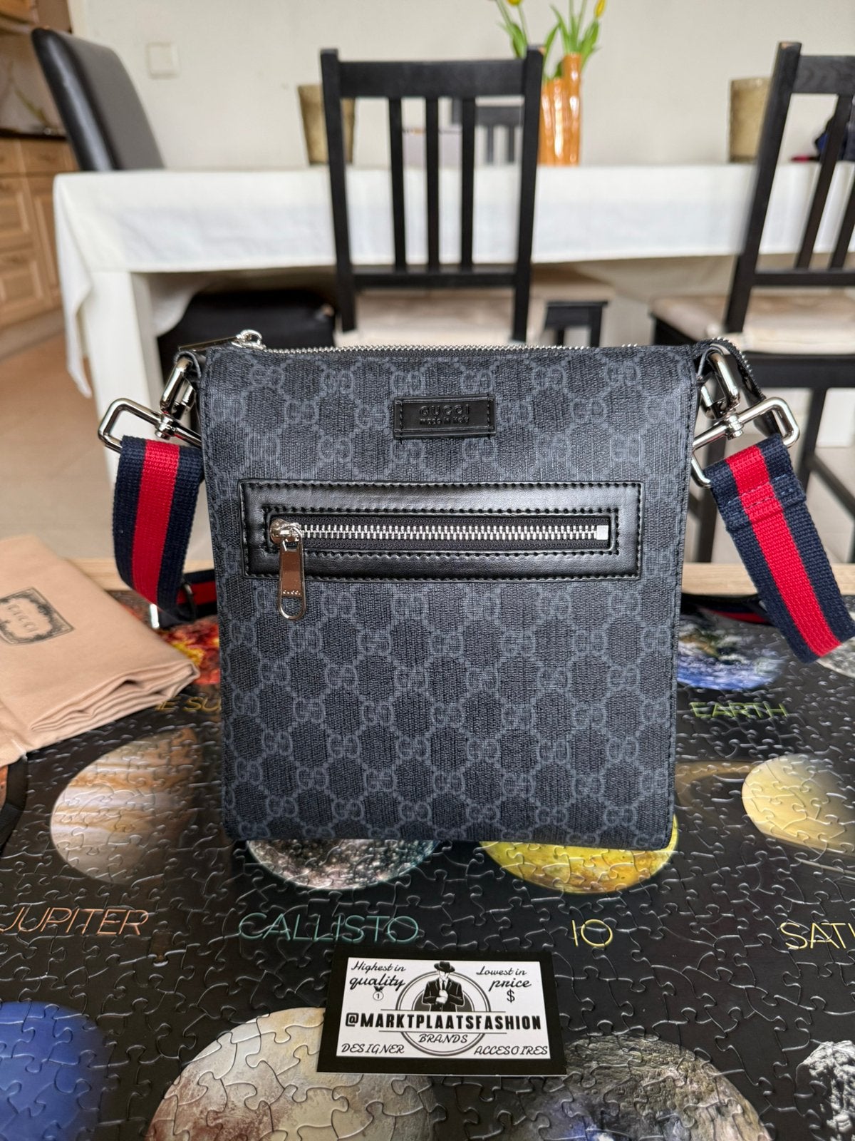 Gucci messenger bag schoudertas, Ophalen of Verzenden, Zo goed als nieuw, Zwart