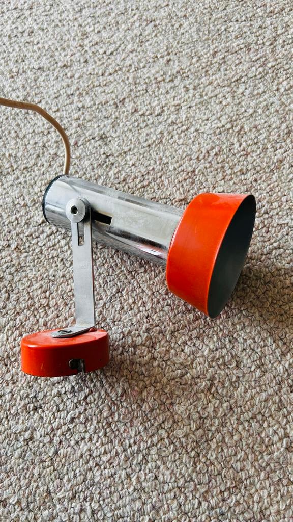Vintage Chroom Oranje Spotje - Space Age 70's Massive, Ophalen of Verzenden, Gebruikt