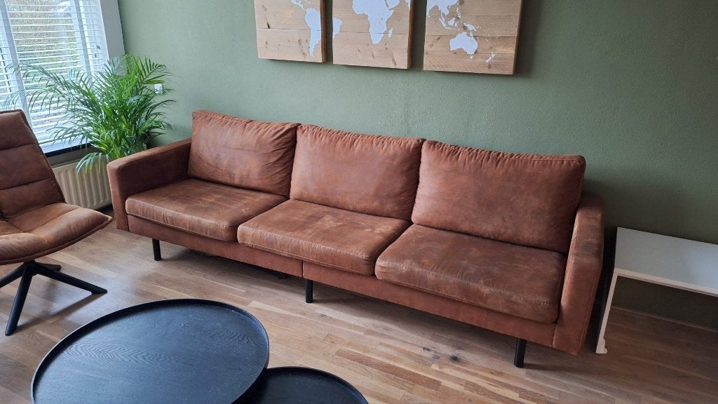 Cognac bank, Ophalen, 250 tot 300 cm, 75 tot 100 cm, Zo goed als nieuw
