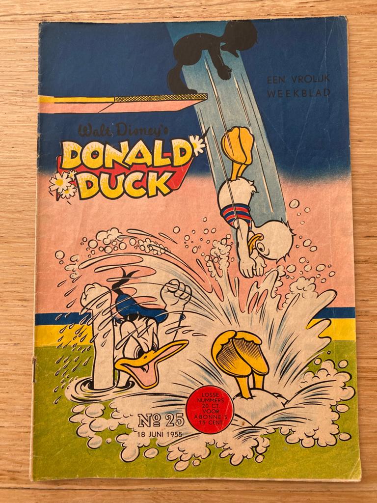 Donald Duck weekblad- Nummer 25  -18 juni 1955, Boeken, Stripboeken, Eén stripboek, Ophalen of Verzenden, Gelezen