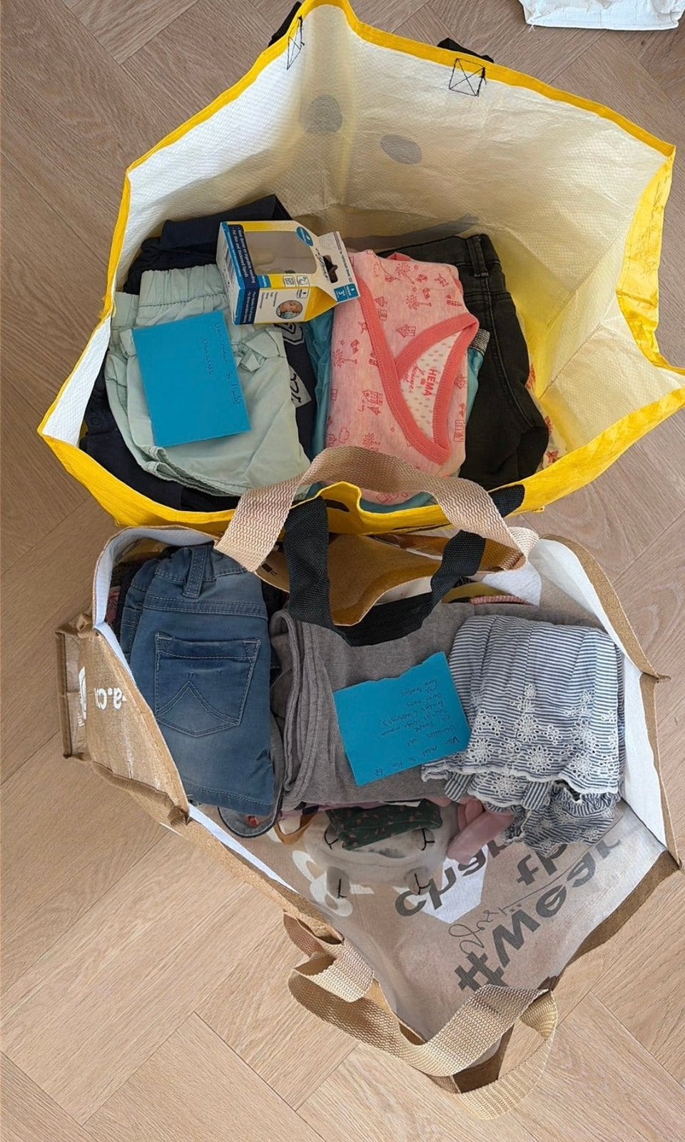 1,5 bigshopper tassen meisjeskleding maat 50 t/m 68, Ophalen, Gebruikt, Maat 50