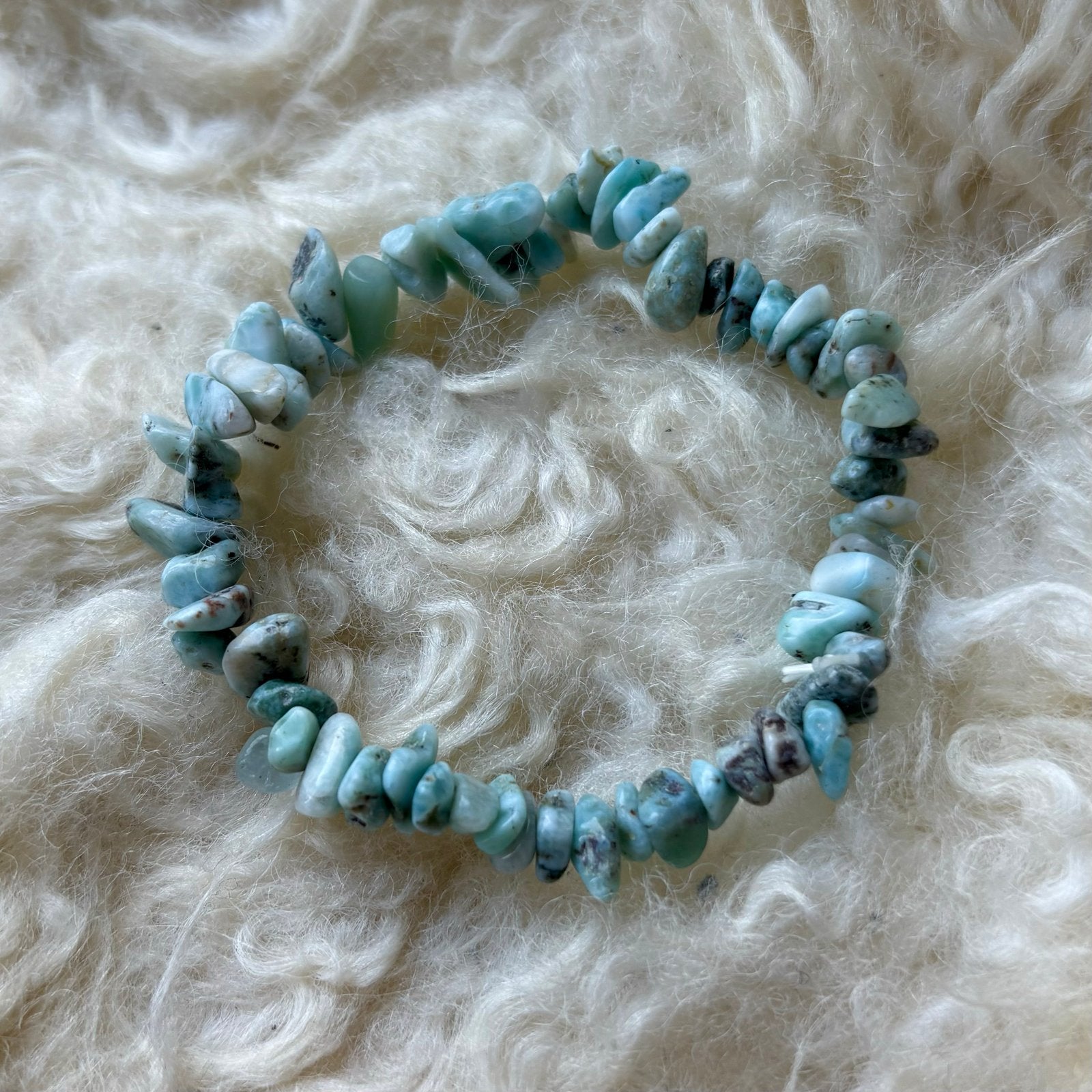 Larimar Armband - Natuurlijke Edelsteen Chips, Overige materialen, Nieuw, Met edelsteen, Verzenden