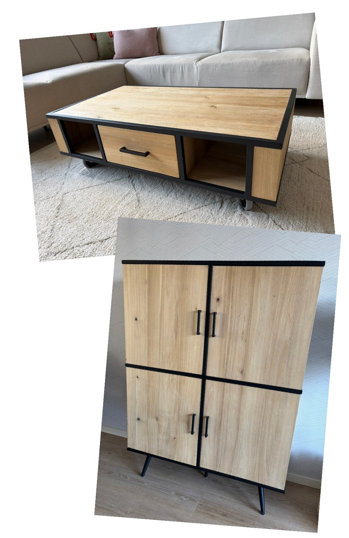 Xooon kast en salontafel Kinna hout zwart, Ophalen