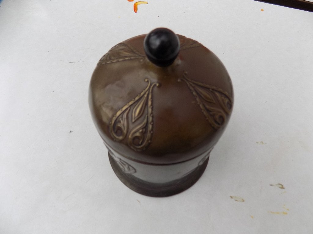 Vintage koperen tabakspot art deco, Ophalen of Verzenden, Metaal, Bruin, Gebruikt