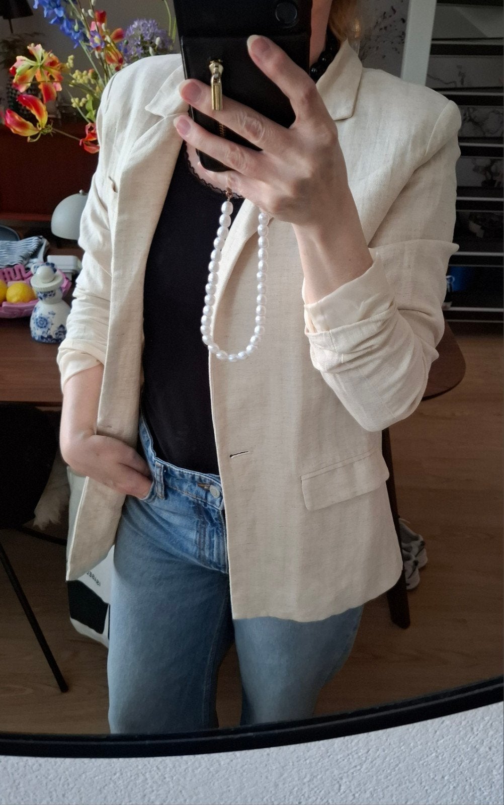 My Jewellery blazer linnen achtige stof mt S, Ophalen of Verzenden, Zo goed als nieuw, Maat 36 (S)