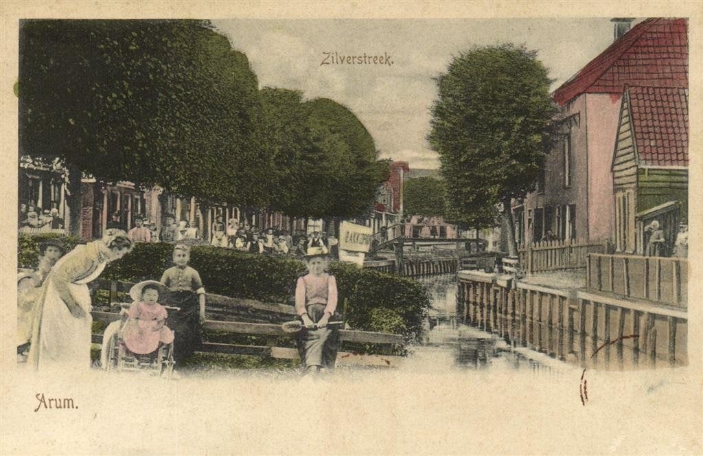 Arum. - Zilverstreek. - ongelopen, Ophalen of Verzenden, 1920 tot 1940, Ongelopen, Friesland