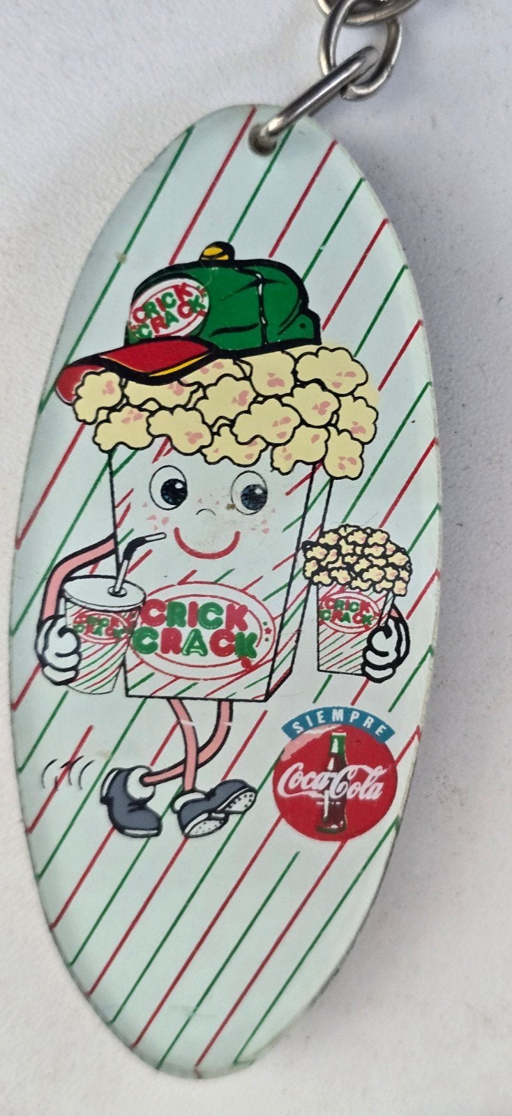Vintage Crick Crack Popcorn Coca-Cola Sleutelhanger, Ophalen of Verzenden, Gebruikt, Overige typen