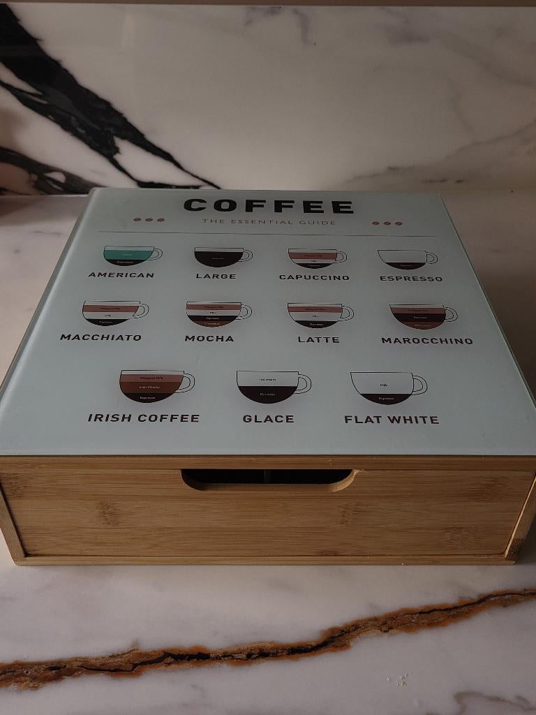 Koffie / theedoos, Ophalen, Zo goed als nieuw, Meerkleurig, Hout