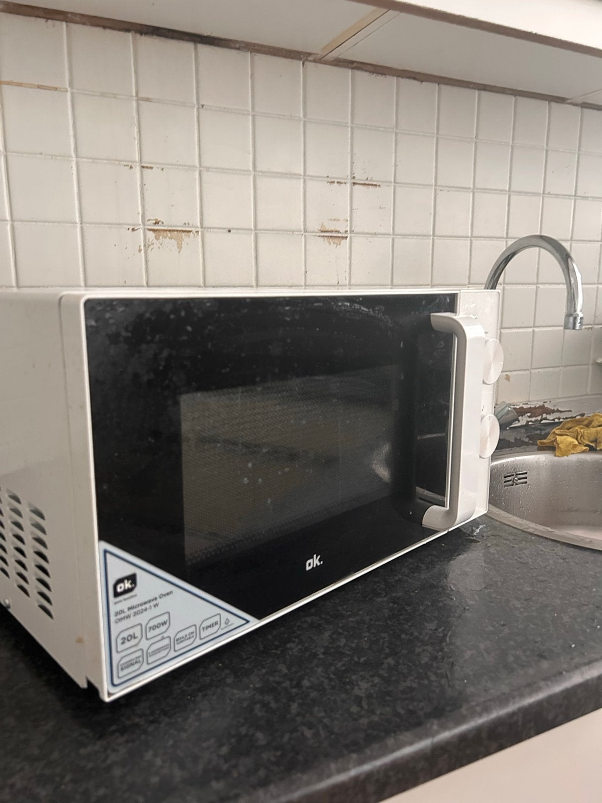 Microwave OK Magnetron 20L 700W - Wit, Gebruikt, Ophalen of Verzenden, Magnetron, Draaiplateau