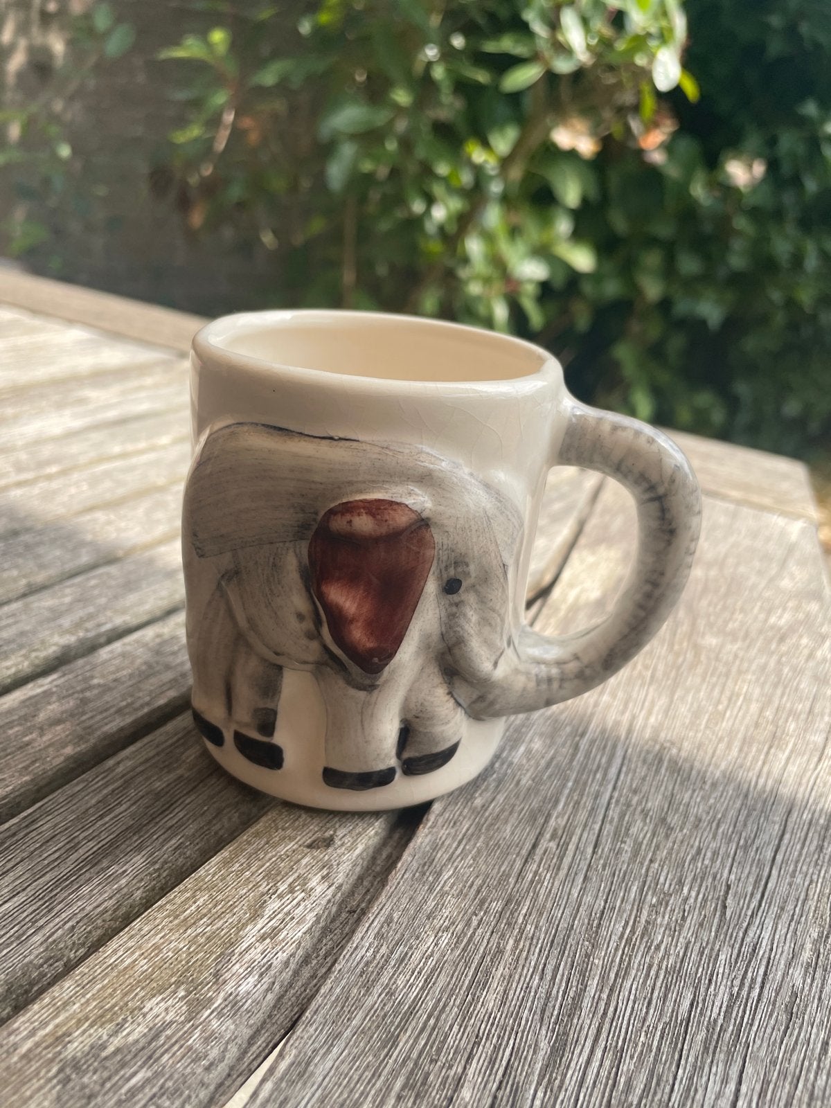 Handbeschilderde keramische olifantenmok | Decoratieve mok, Gebruikt, Keramiek, Vintage, Mok