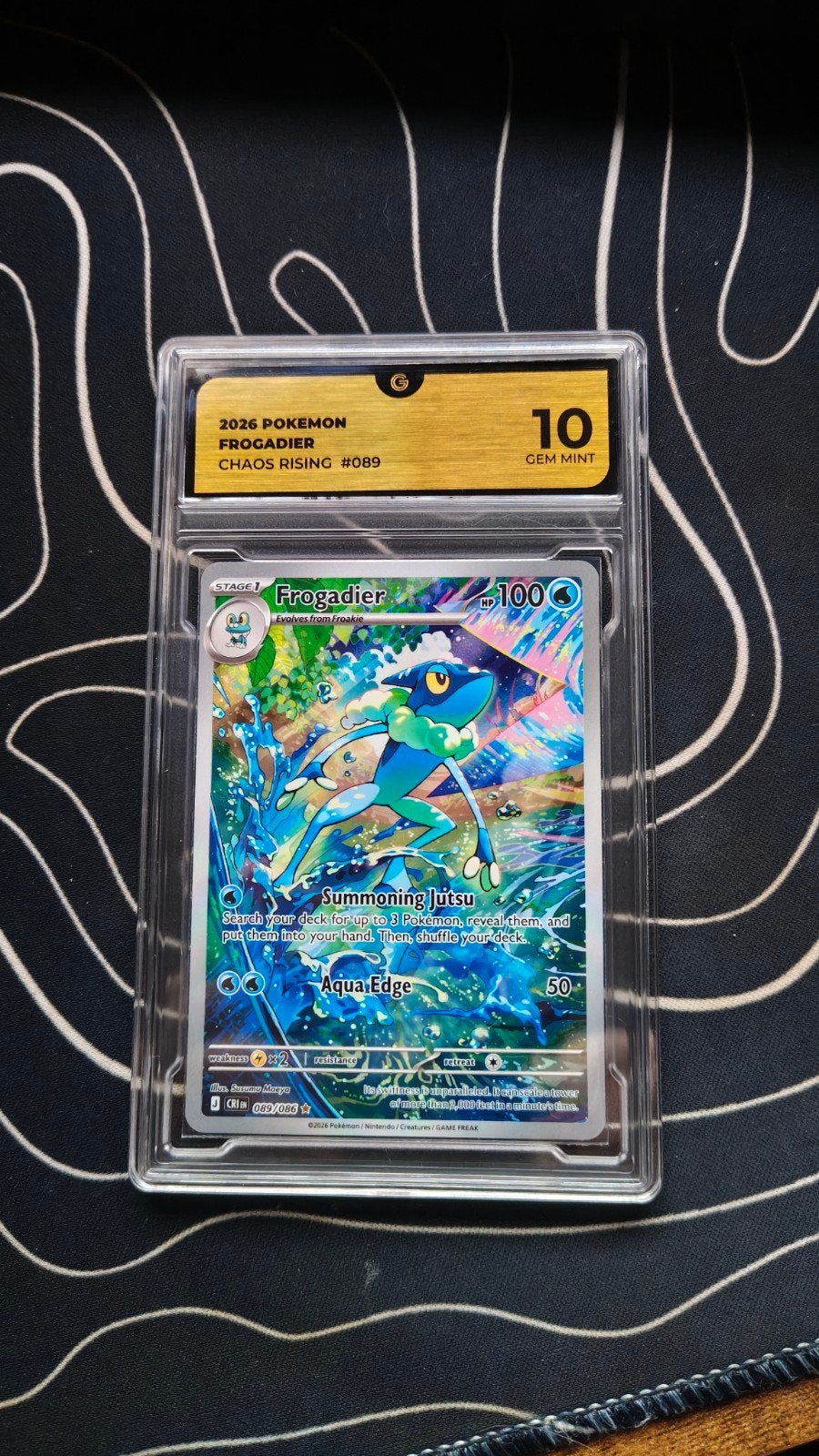 Pokemon Froggadier Chaos Rising #089 PSA 10 Gem Mint, Hobby en Vrije tijd, Verzamelkaartspellen | Pokémon, Ophalen of Verzenden