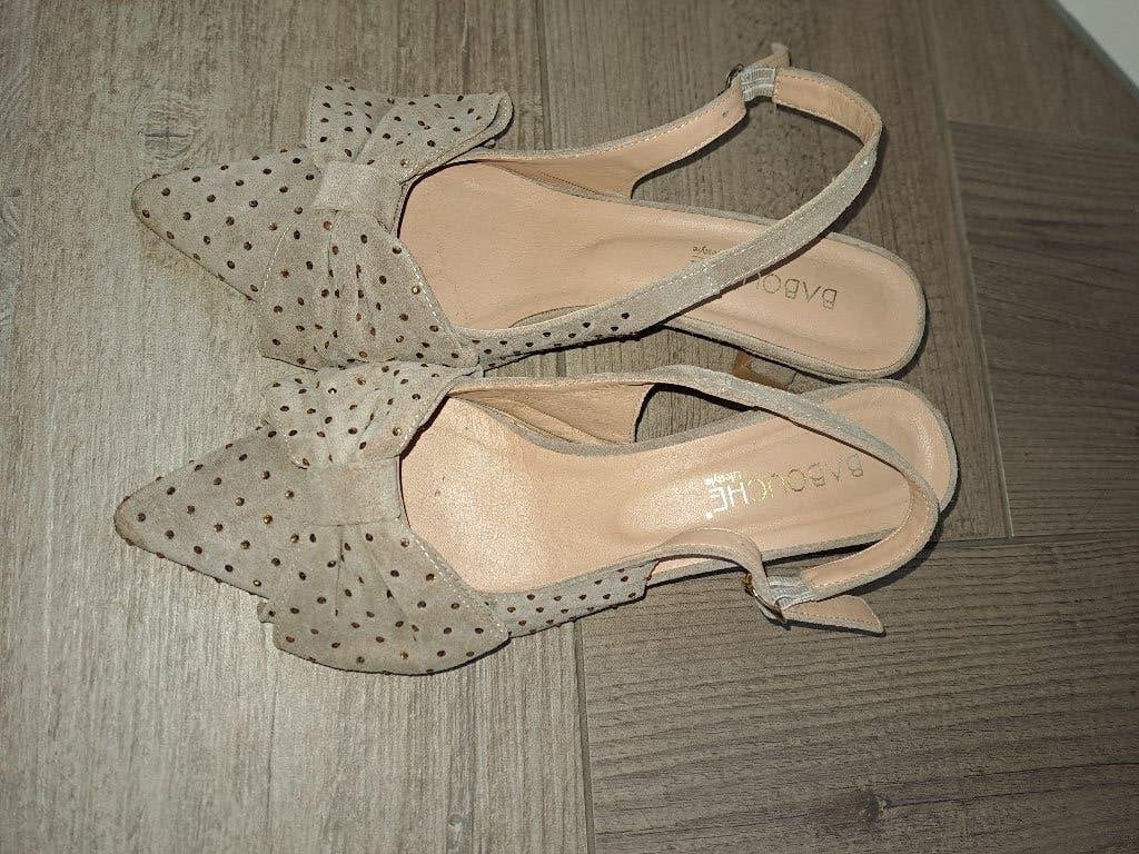 Slingbacks Babouche maat 39 zgan, Beige, Zo goed als nieuw, Sandalen of Muiltjes, Ophalen of Verzenden