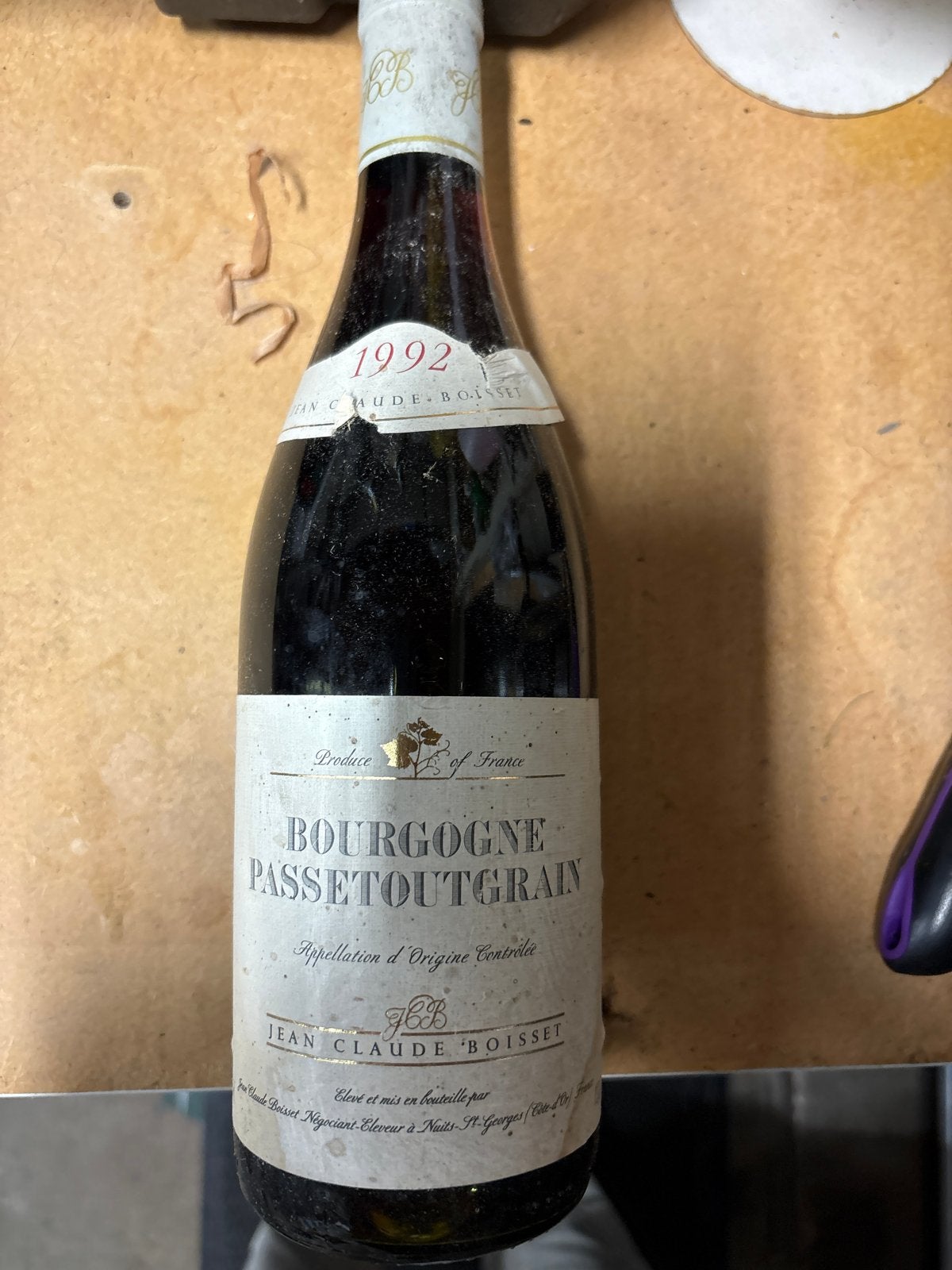 Bourgogne Passetoutgrain Jean Claude Boisset 1992, Ophalen of Verzenden, Gebruikt, Frankrijk, Rode wijn