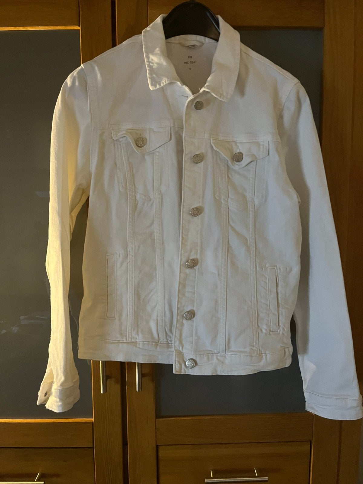 Witte spijkerjas C&A, maat M, Ophalen of Verzenden, Zo goed als nieuw, Maat 48/50 (M), Wit