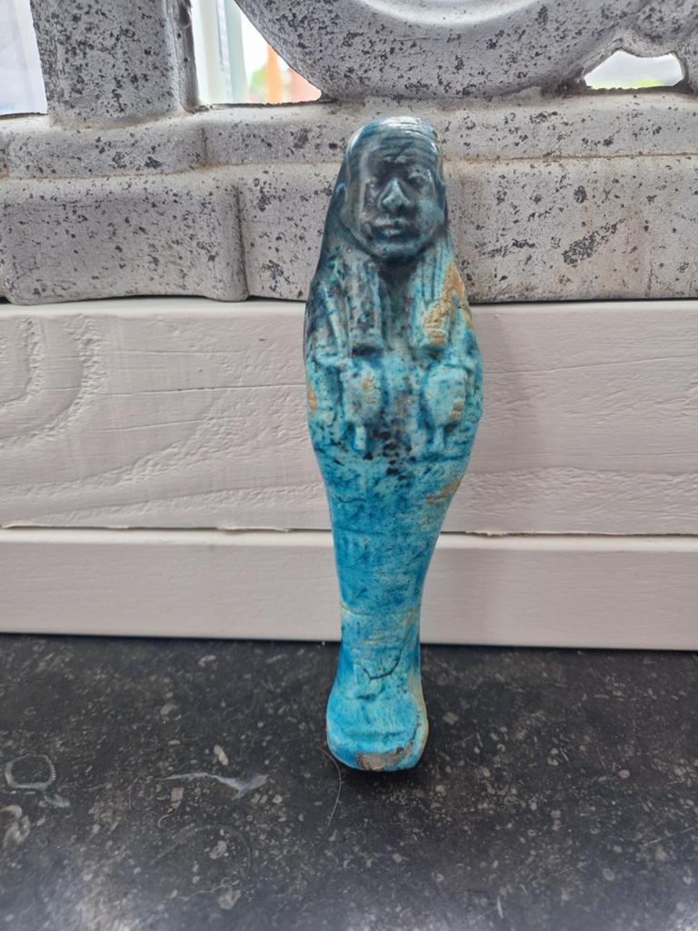Oud Egyptisch Shabti beeldje faience ushabti, Ophalen of Verzenden