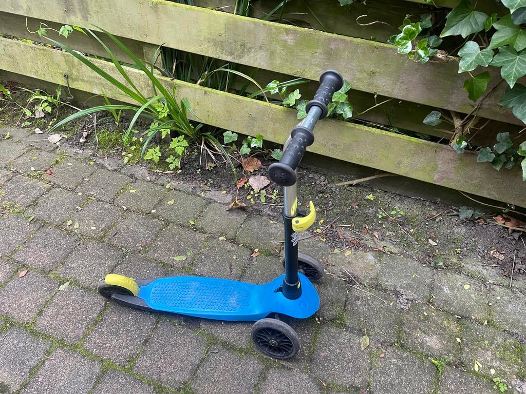 Oxelo B1 Stepje 3 wielen inklapbaar - Blauw/Geel, Ophalen, Gebruikt, Gewone step