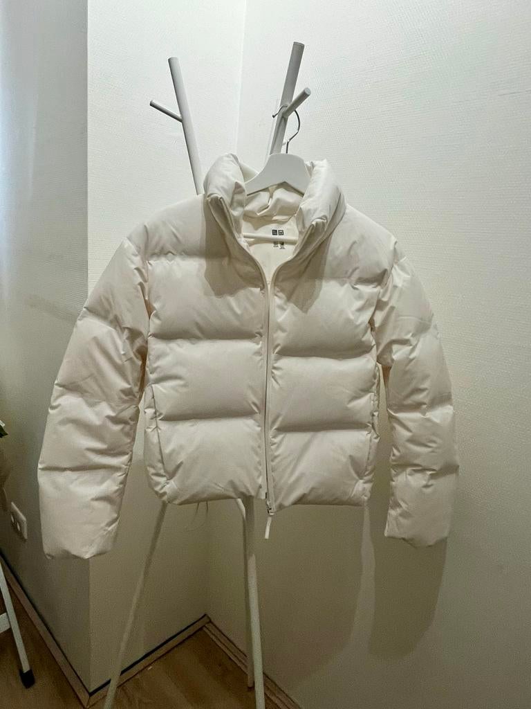 Uniqlo witte donsjas, Kleding | Dames, Jassen | Winter, Ophalen of Verzenden, Gedragen, Maat 34 (XS) of kleiner, Wit