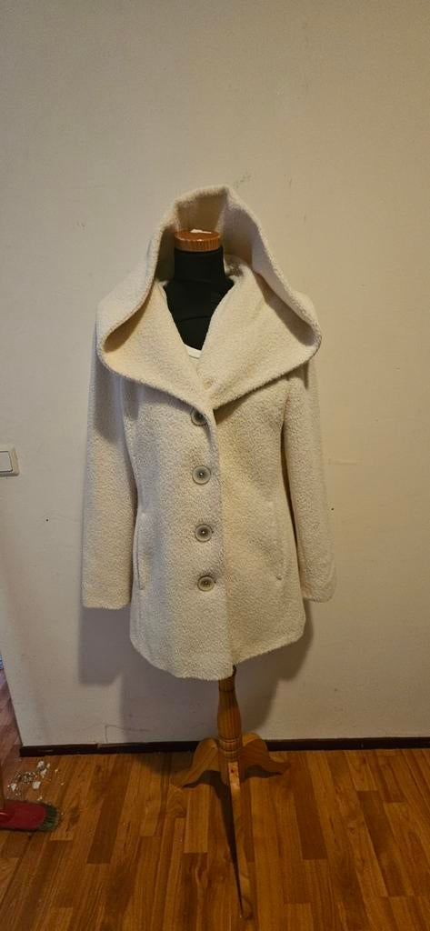 Beige wollen damesjas - Maat 38, Ophalen of Verzenden, Gedragen, Maat 38/40 (M), Beige