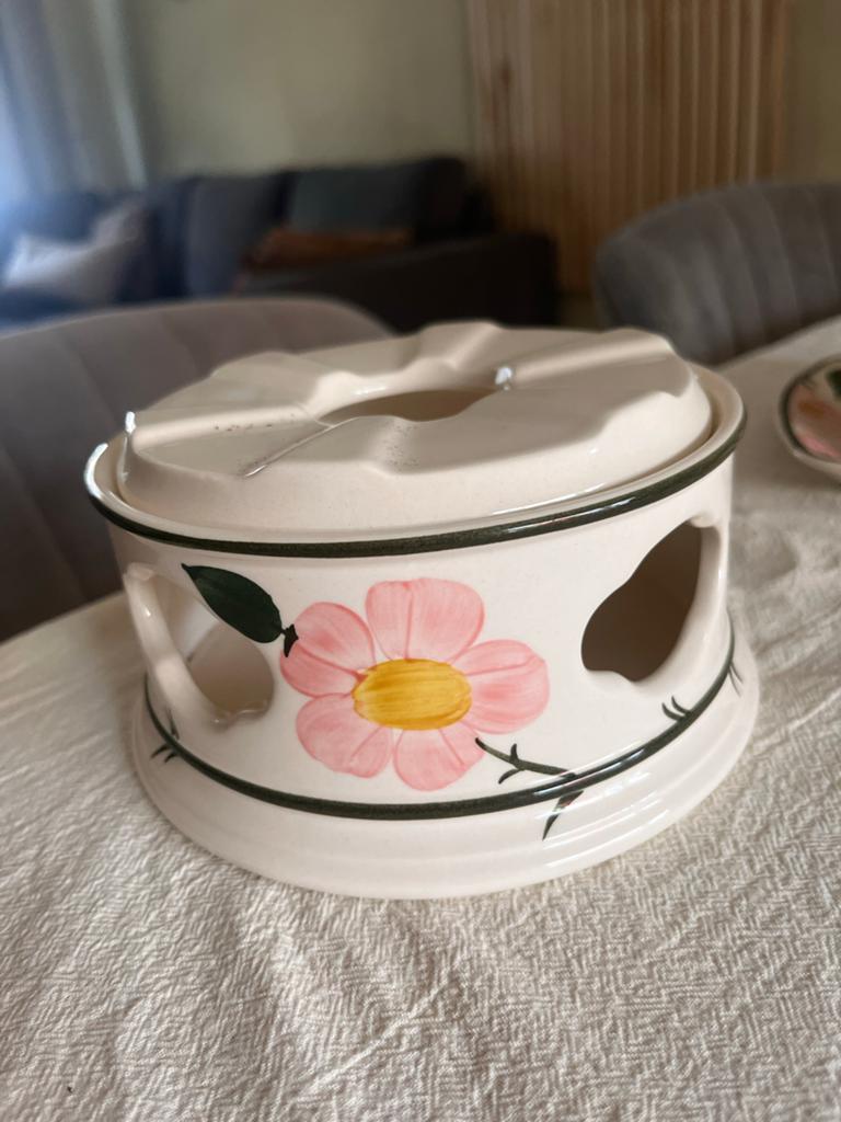 Villeroy & Boch Wildrose theelicht en botervloot, Huis en Inrichting, Keuken | Servies, Ophalen, Keramiek, Overige typen, Zo goed als nieuw