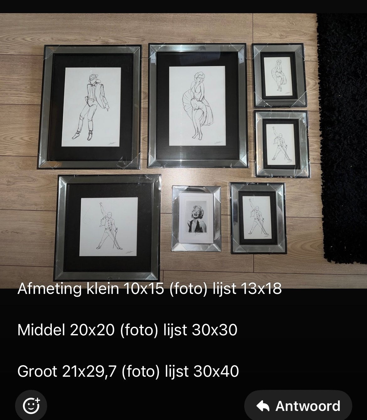 Spiegel lijstem foto lijsten 20 vaste prijs, Ophalen, Zo goed als nieuw