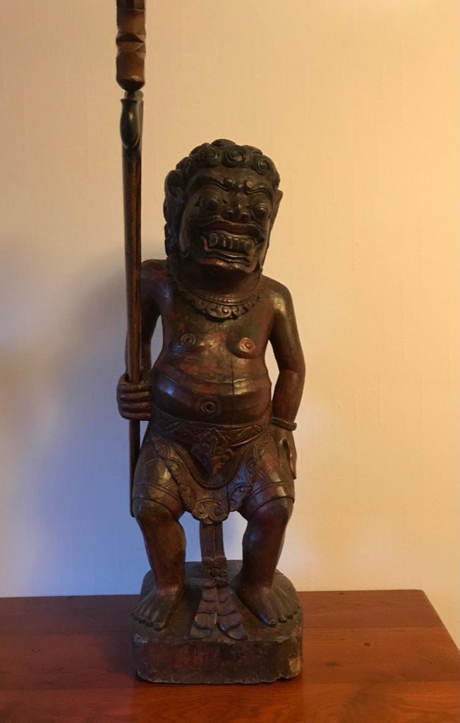 Balinese Krisdrager eind 19de eeuw, Hout, Verzenden, Indonesië, Meerkleurig