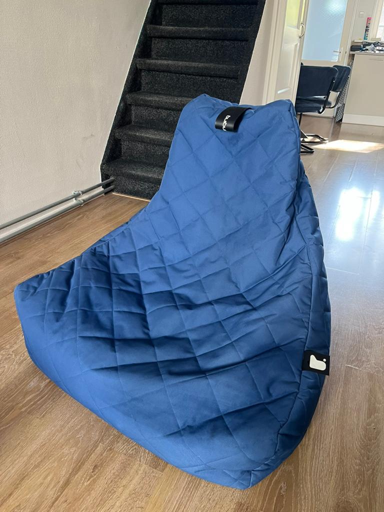 Nette in- en outdoor Zitzak Quilted Blauw, Ophalen
