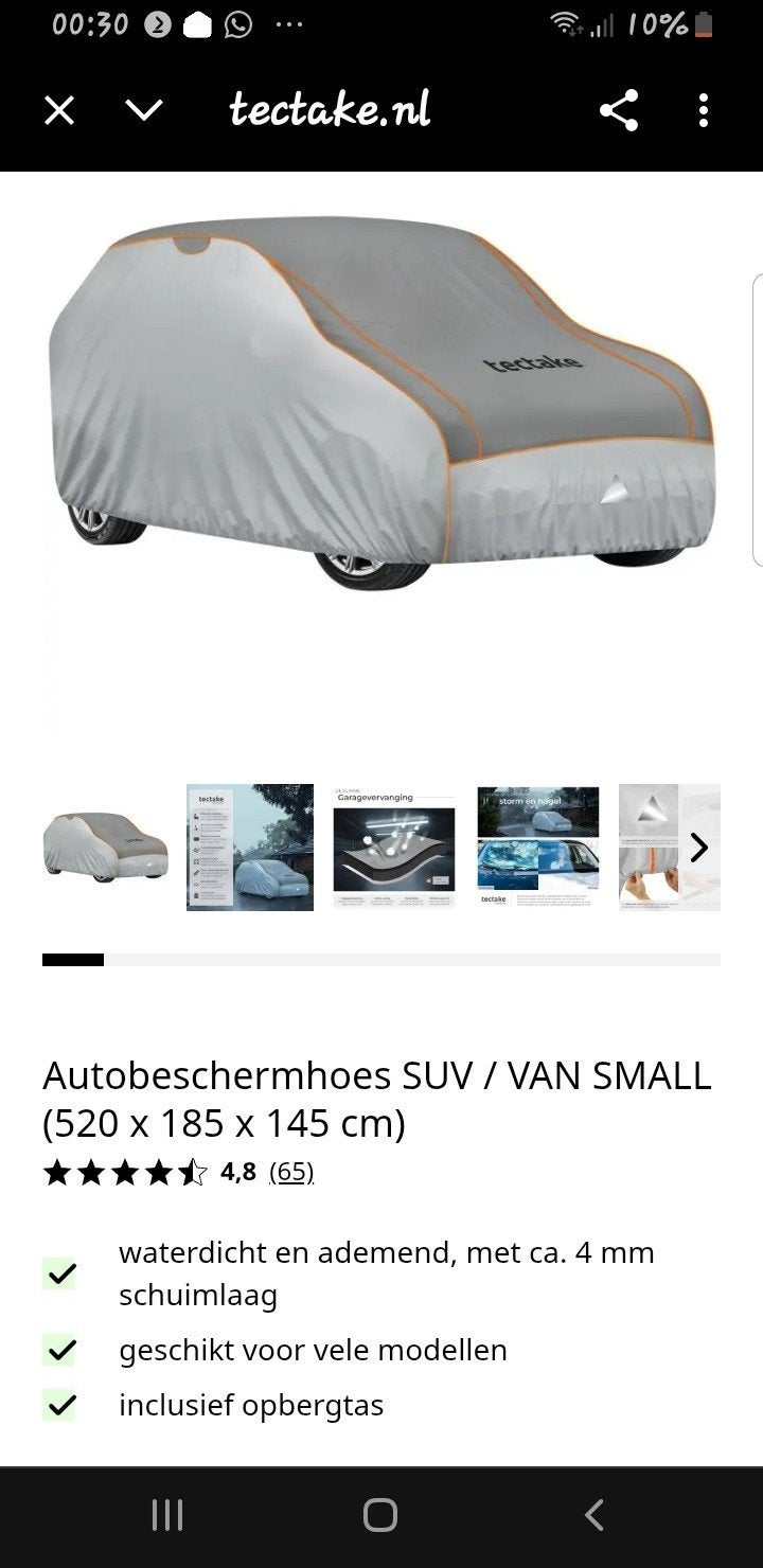 Autohoes SUV/VAN SMALL (520x185x145 cm) waterdicht, Ophalen of Verzenden, Nieuw, Universeel