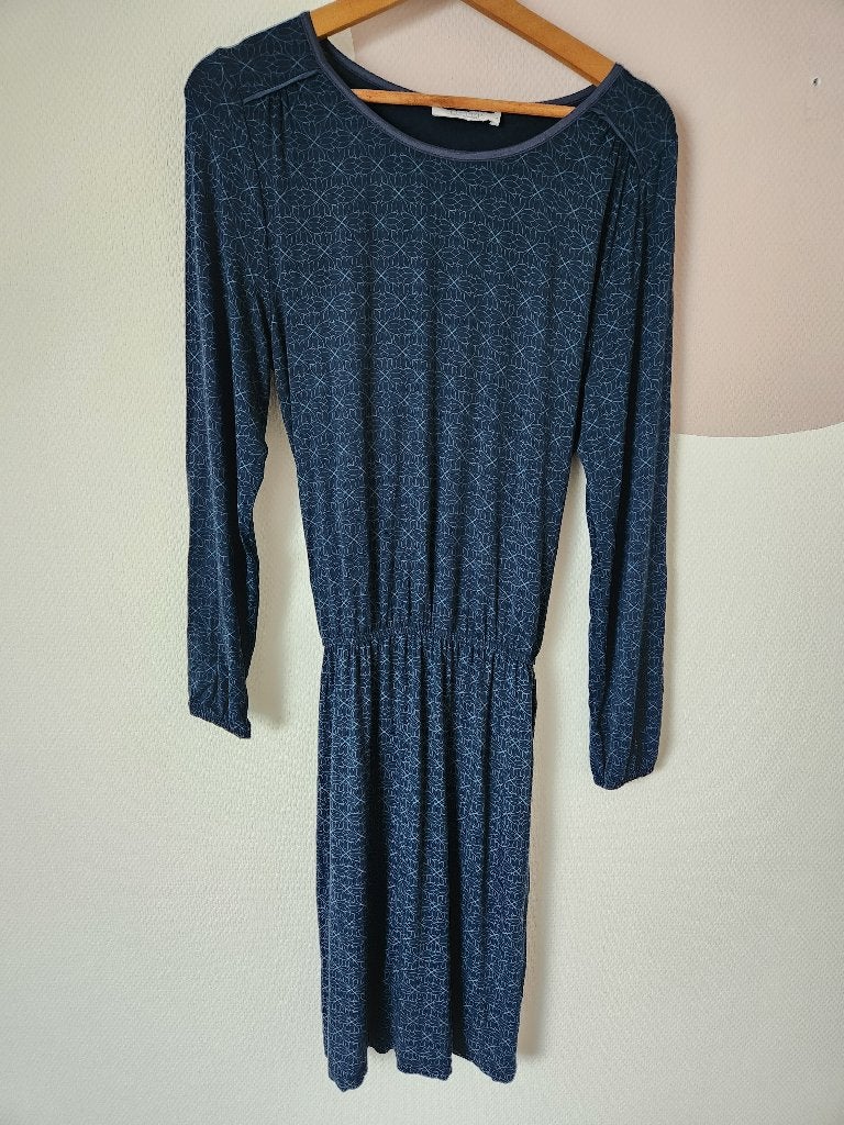 Blauwe Le Pep jurk - L, Kleding | Dames, Maat 38/40 (M), Ophalen of Verzenden, Zo goed als nieuw, Onder de knie