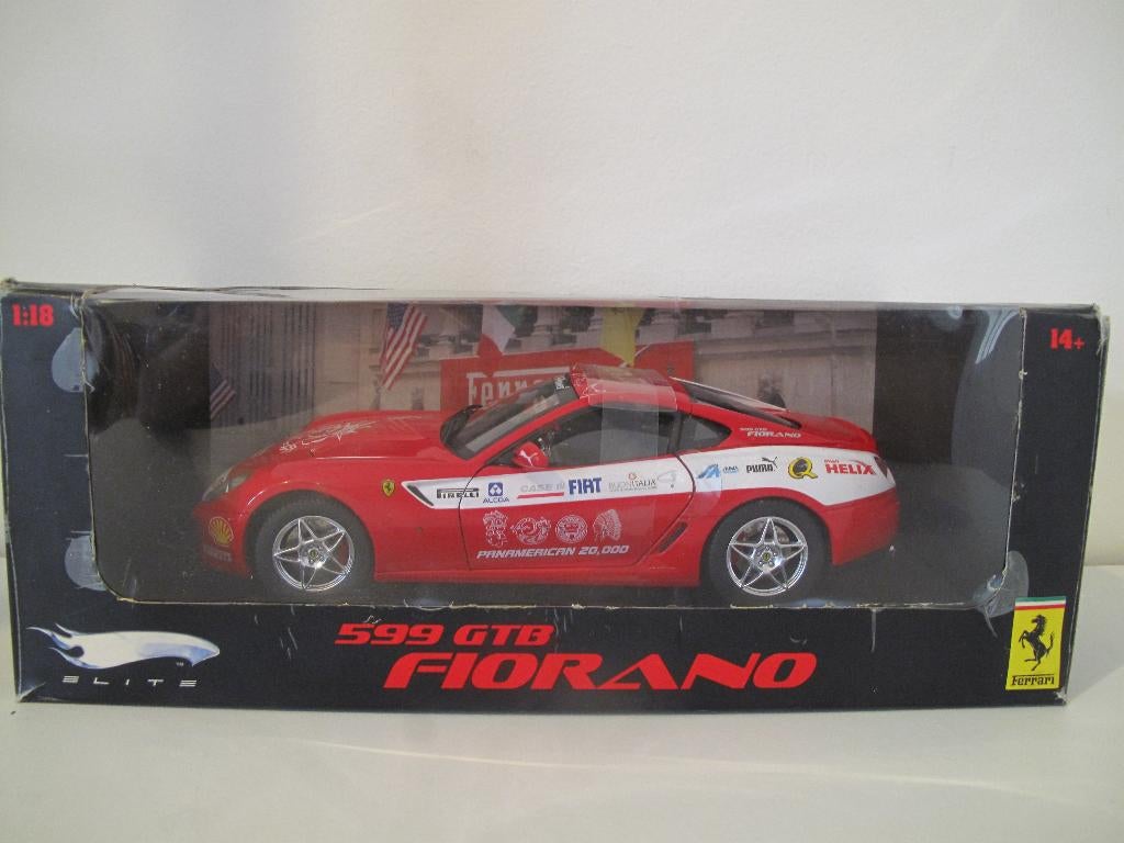 Ferrari 599 Panamerican 20.000 miles - red 1/18 Mattel Elite, Verzenden, Nieuw, Auto, Hot Wheels