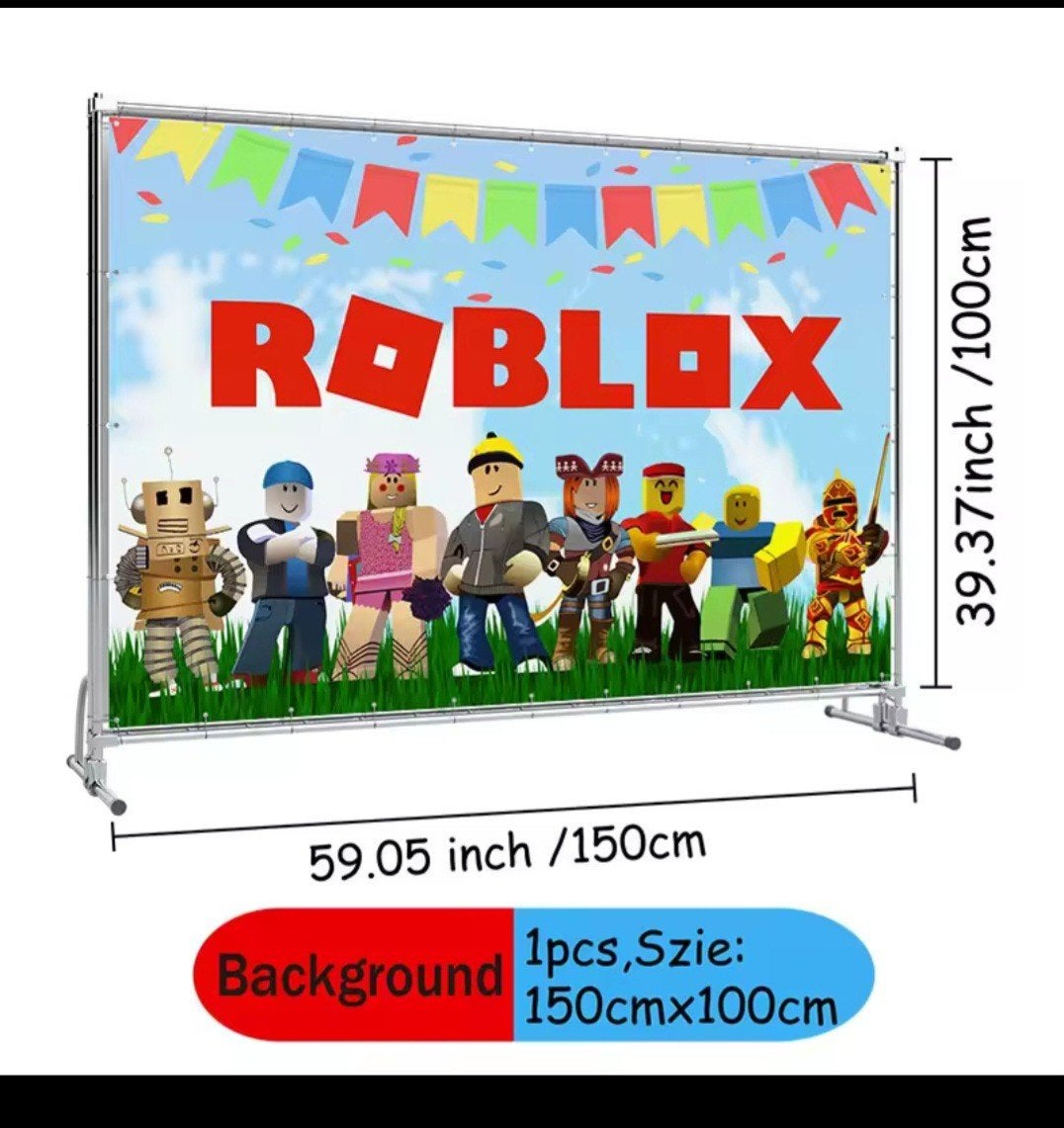 Nieuw Roblox Feestachtergrond - 150x100cm, Ophalen, Nieuw, Versiering, Verjaardag