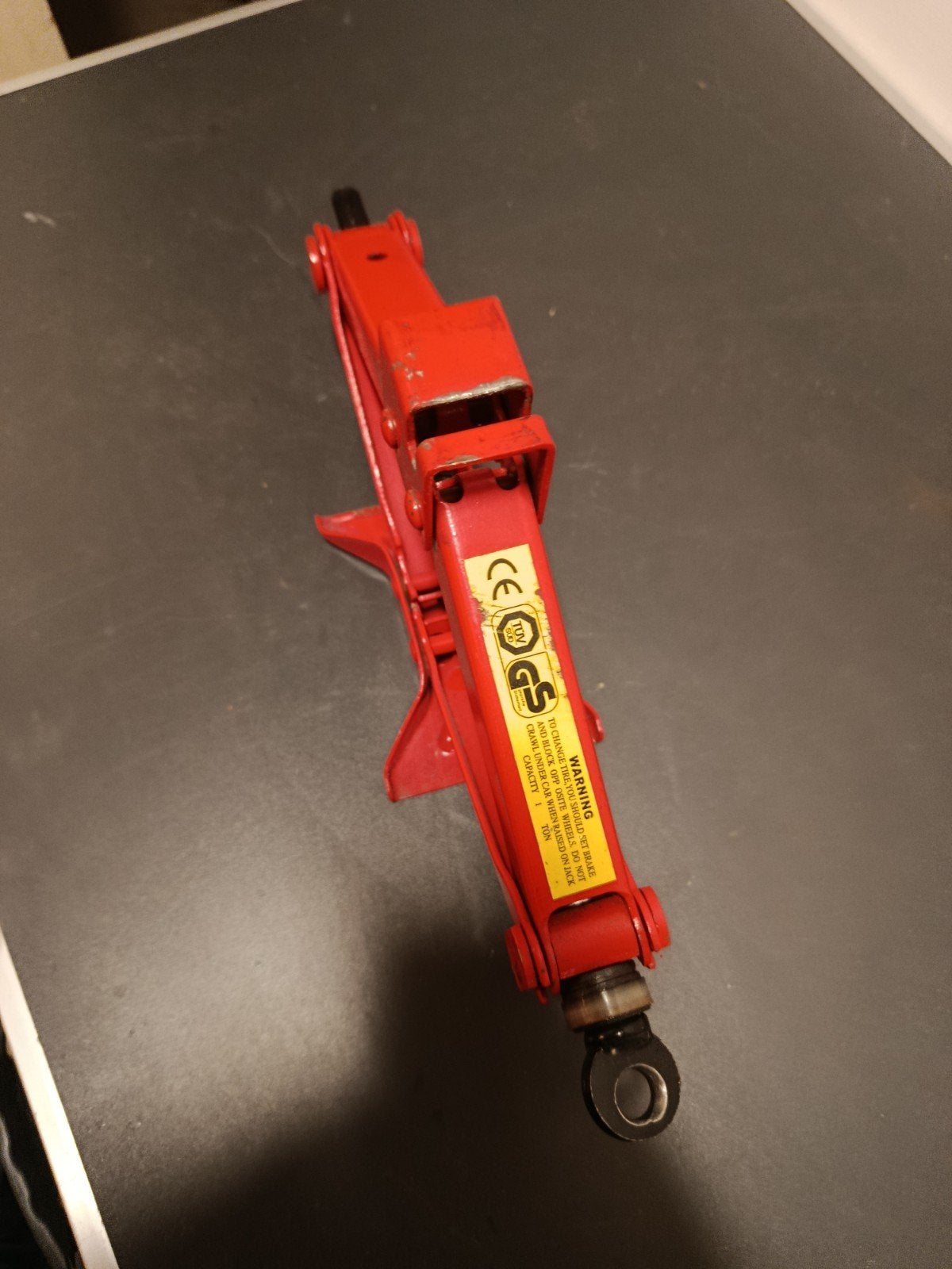 Rode schaarkrik - 1 ton capaciteit, Ophalen of Verzenden, Gebruikt, Manueel, Schaarkrik